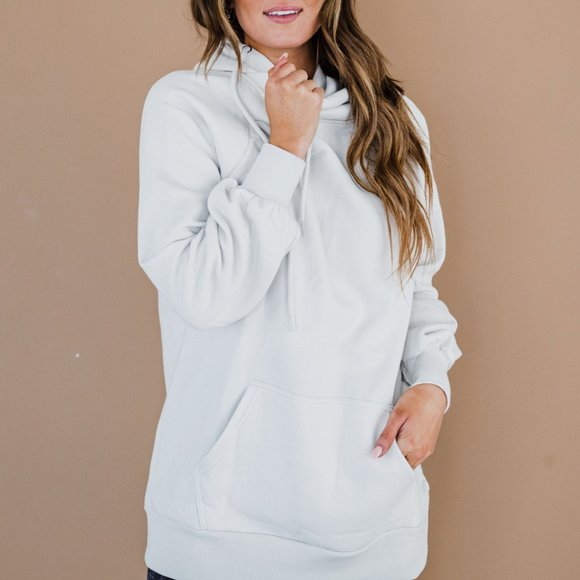 Zenana Half Snap Long Sleeve Hoodie with Kangaroo Pocket main image 0